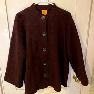 Brown Ruby Road Womens' Wool Sweater Cardigan L